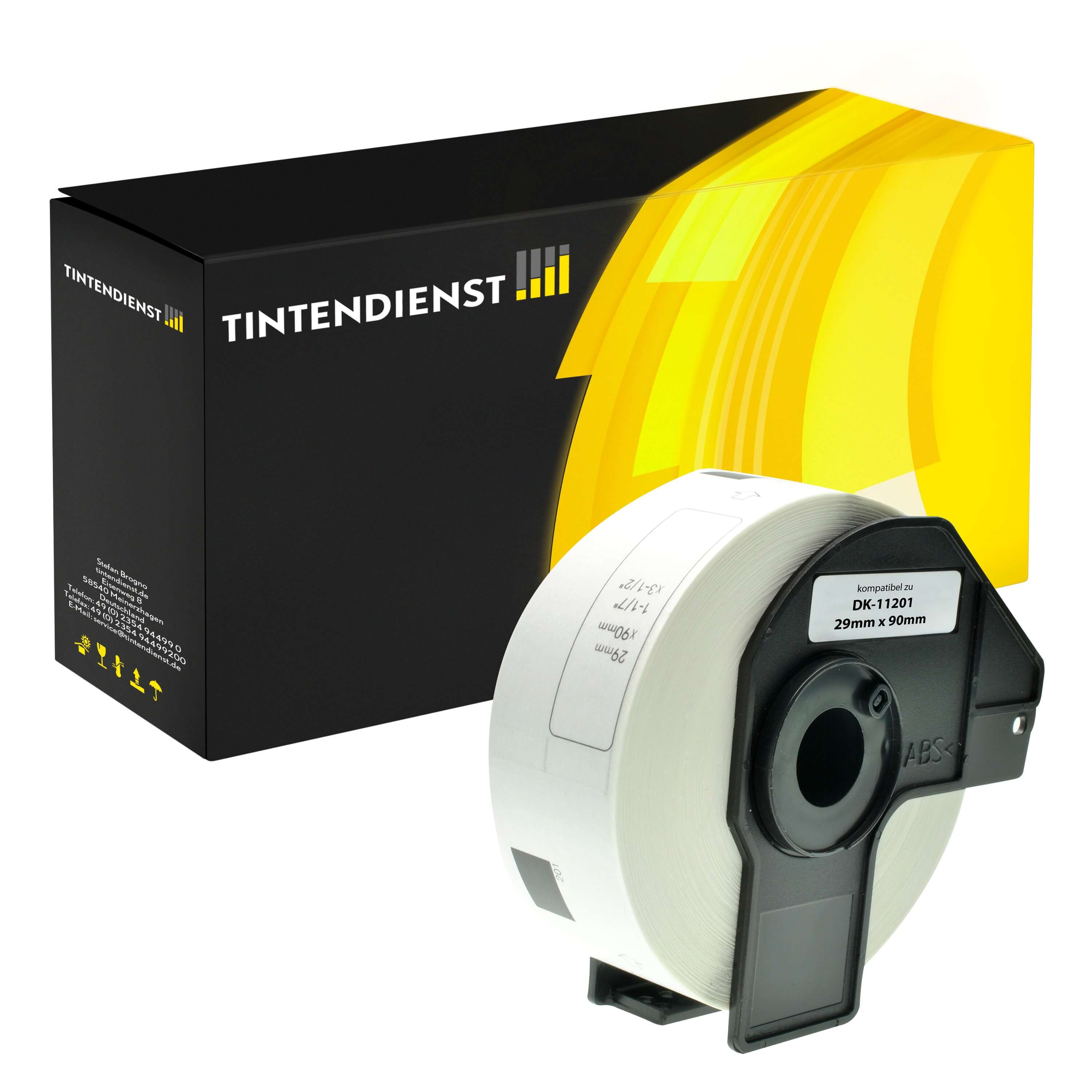 Adressetiketten (Standard) kompatibel für Brother P-Touch QL 720 NW (DK-11201) Weiss 90mm/29mm (400 Stück)
