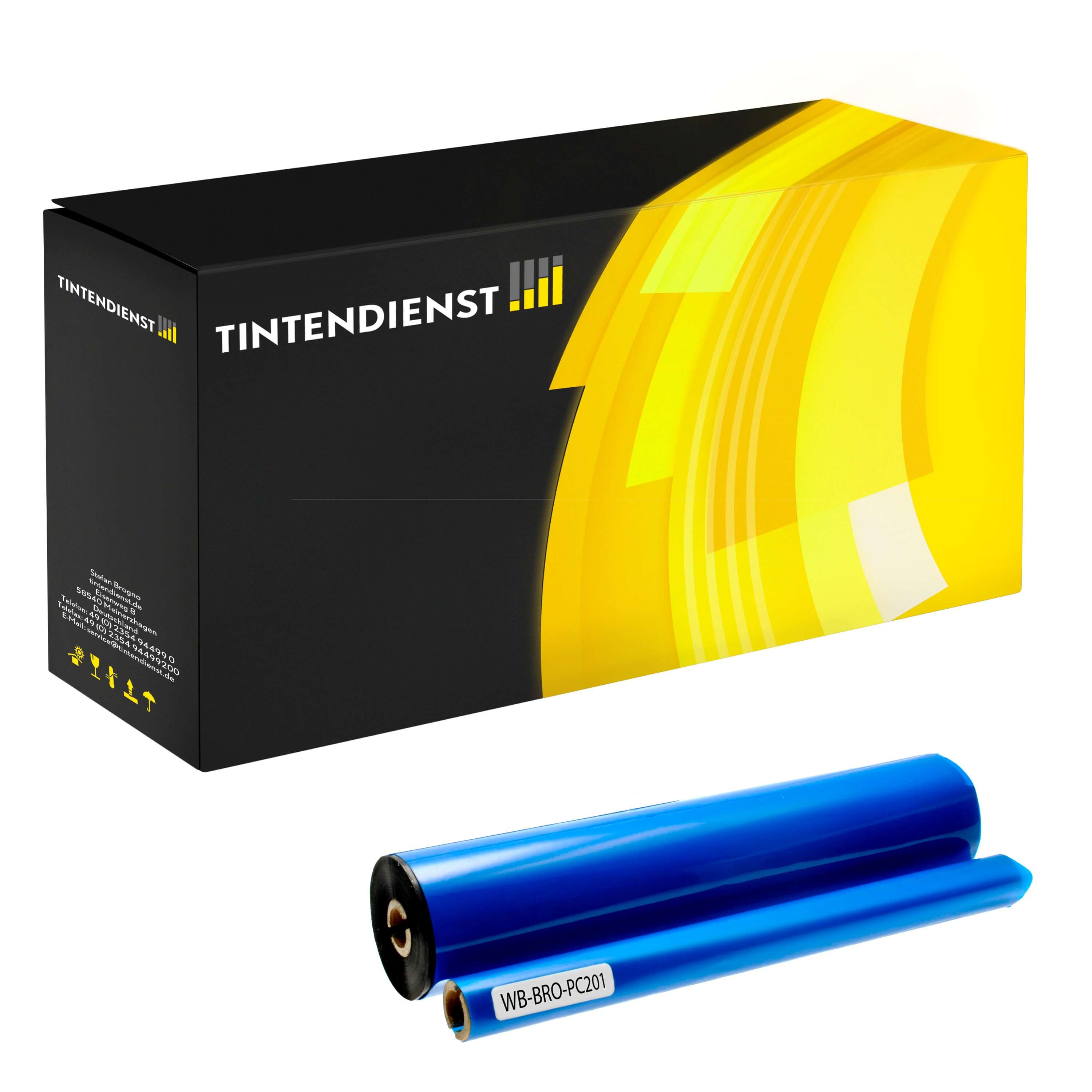 Thermorolle kompatibel für Brother Fax 1010 Plus (PC-201) Schwarz