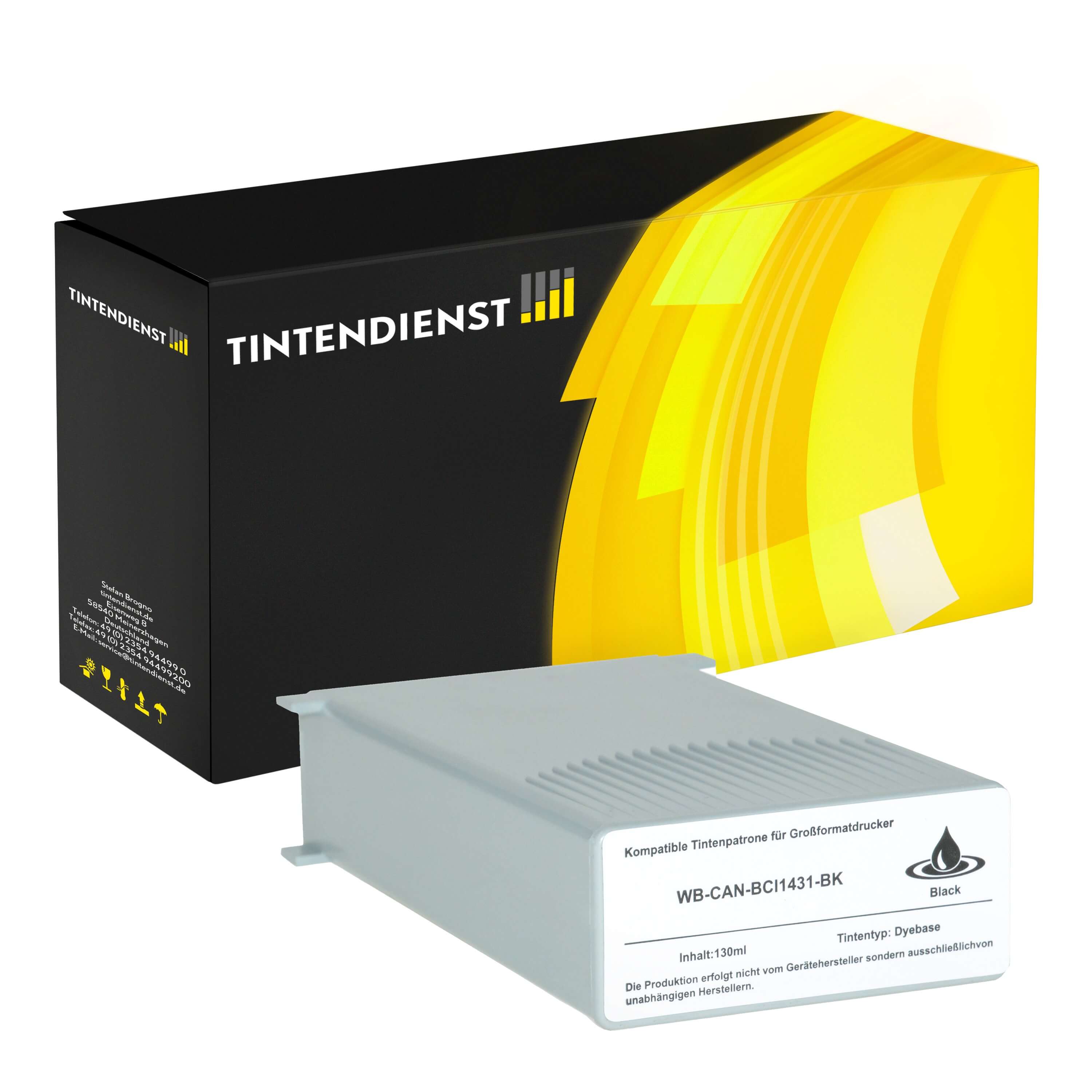 Druckerpatrone kompatibel für Canon W 6200 Series (8963A001 / BCI-1431BK) Schwarz