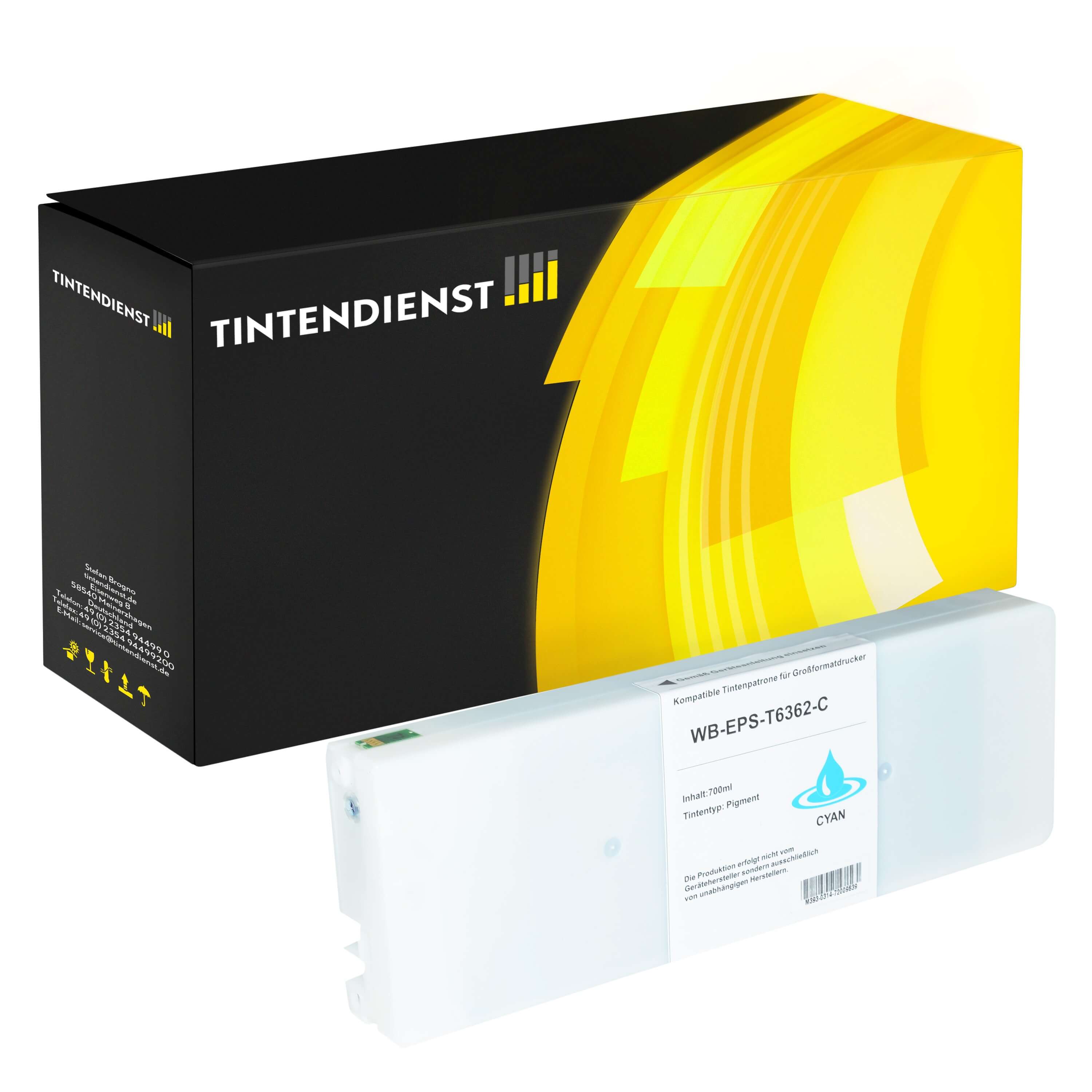 Druckerpatrone kompatibel für Epson Stylus Pro 7900 Series (C13T636200 / T6362) Cyan