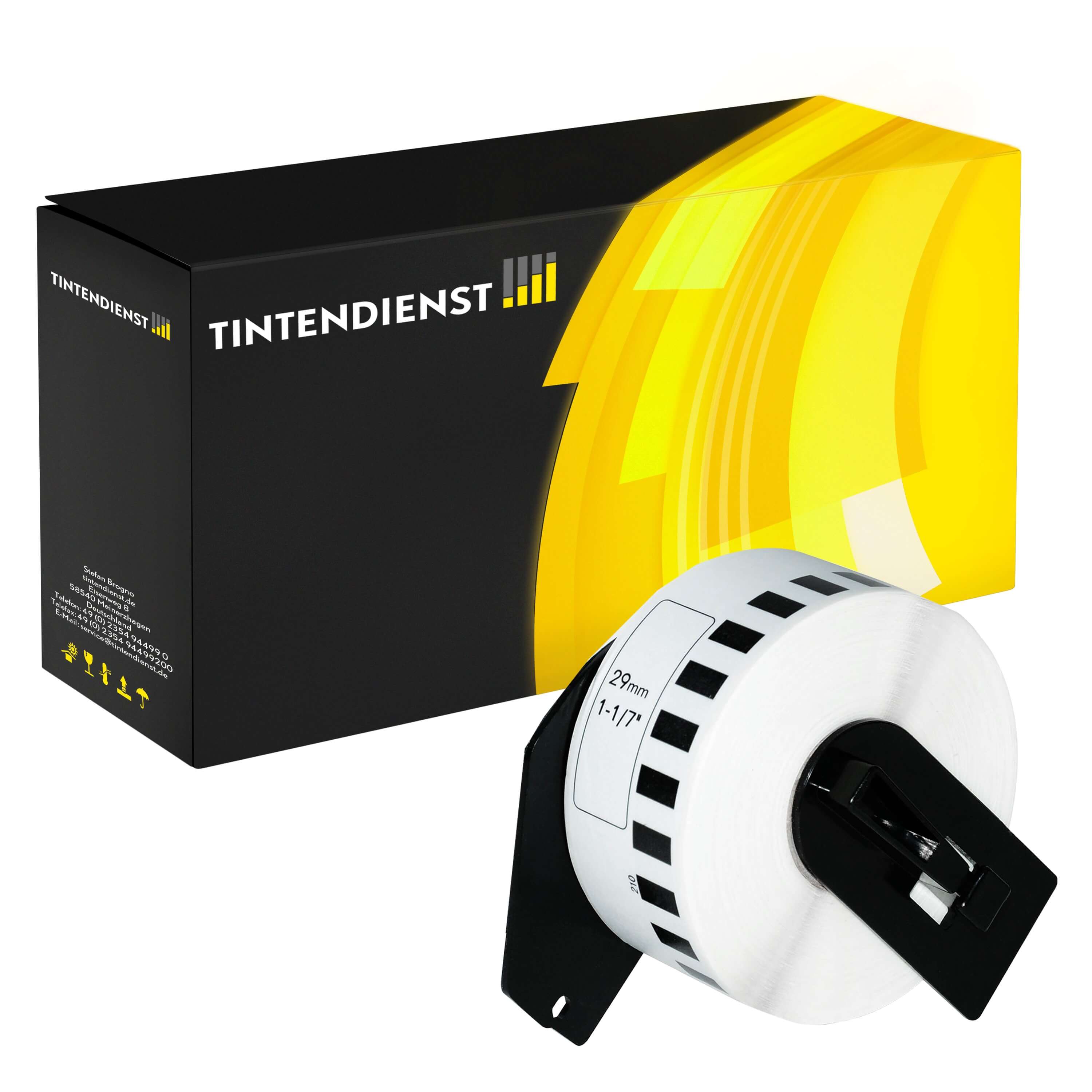 Endlosetikett kompatibel für Brother P-Touch QL 580 N (DK-22210) Weiss 30.48m/29mm (1 Stück)