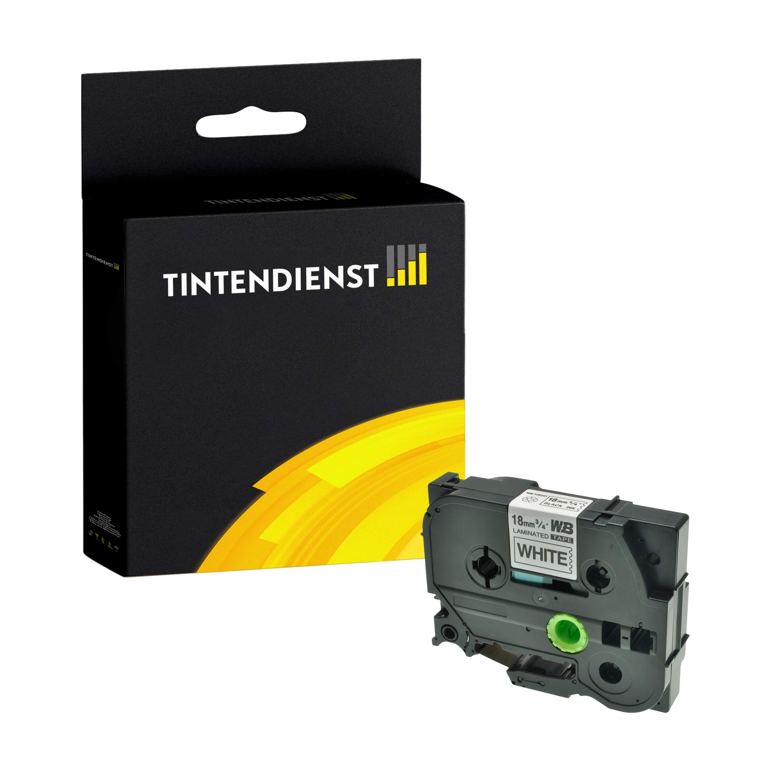 Schriftband kompatibel für Brother P-Touch D 610 BTVP (TZE-241) 18mm/8m Schwarz auf Weiss