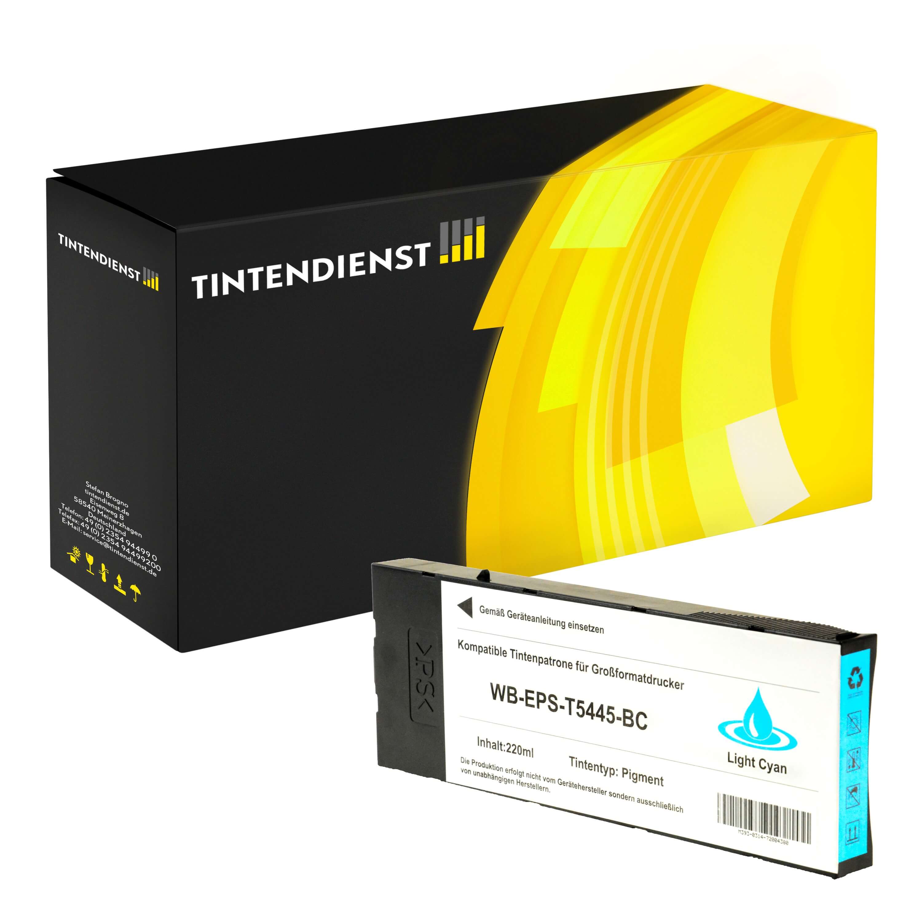 Druckerpatrone kompatibel für Epson Stylus Pro 4000 C 8 PS (C13T544500 / T5445) Photo Cyan