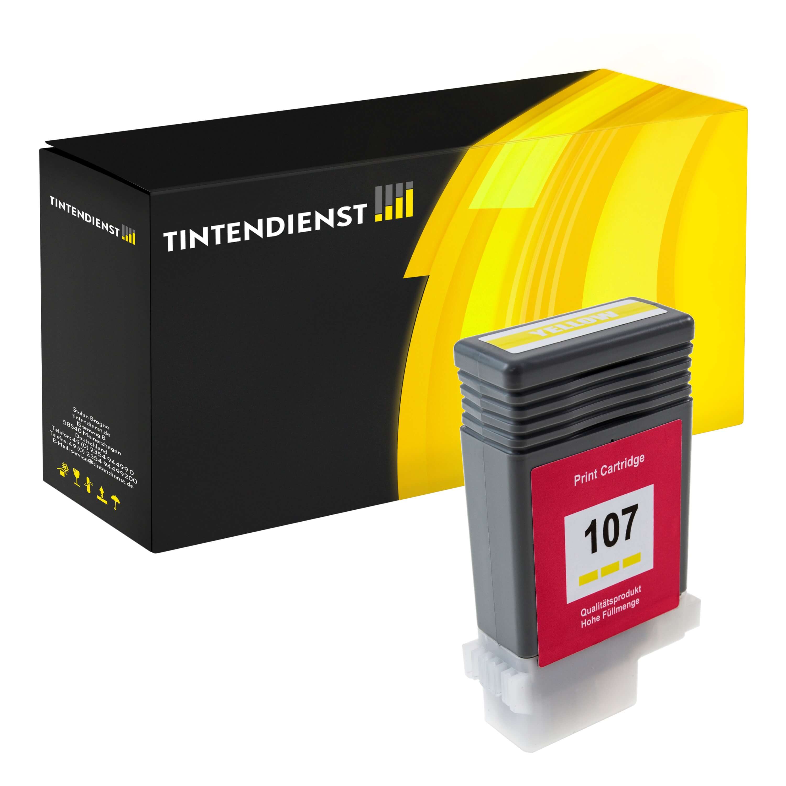 Druckerpatrone kompatibel für Canon imagePROGRAF IPF 680 Series (6708B001 / PFI-107Y) Gelb