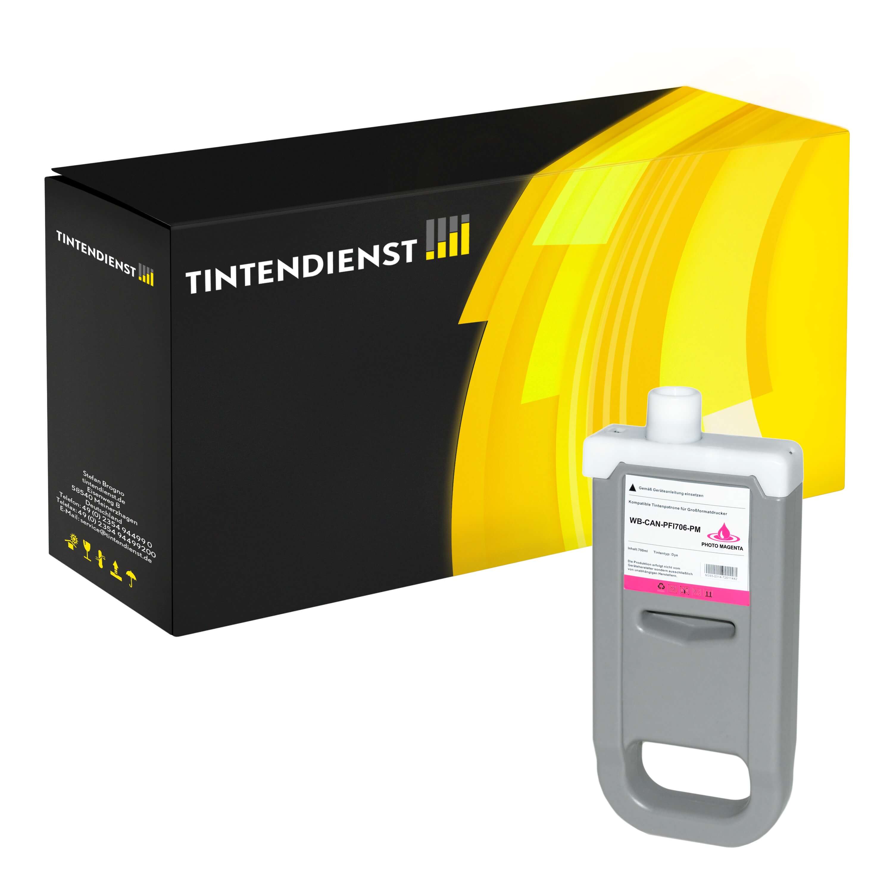 Druckerpatrone kompatibel für Canon imagePROGRAF IPF 8400 S (6686B001 / PFI-706PM) Photo Magenta