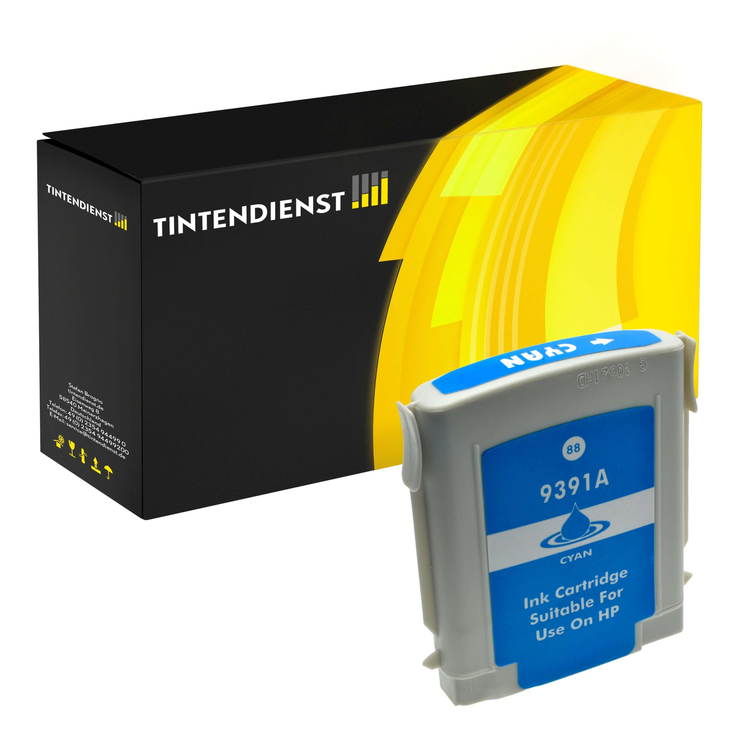 Druckerpatrone kompatibel für HP OfficeJet Pro K 5400 Series (C9391AE / 88XL) Cyan