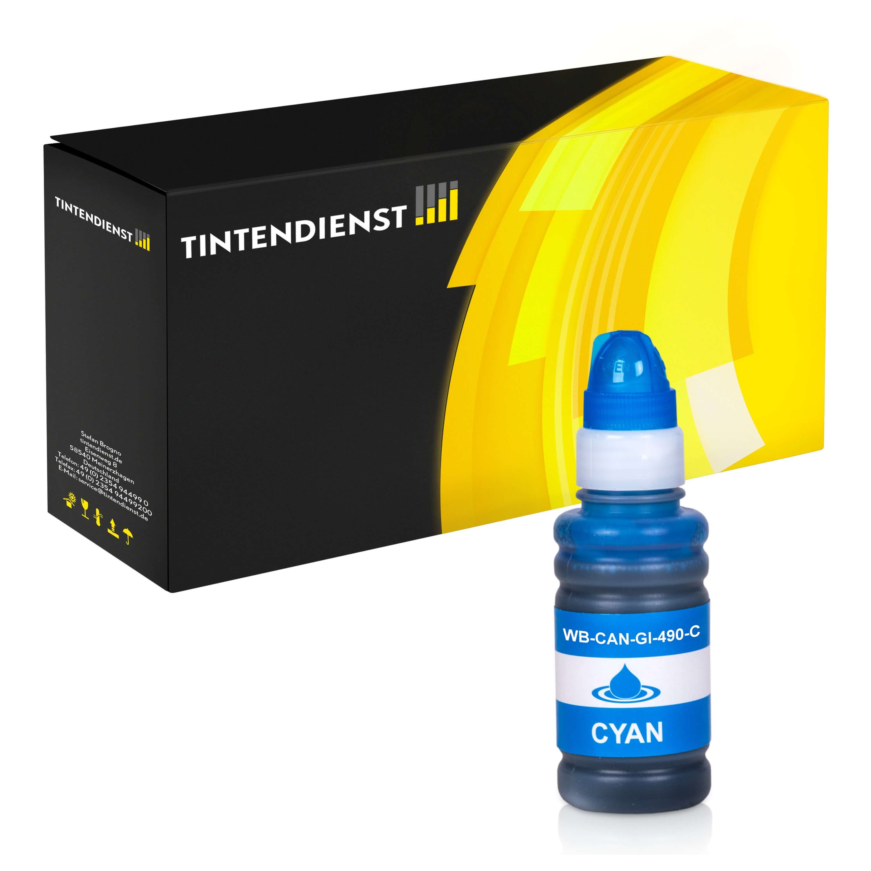 Tintentank kompatibel für Canon Pixma G 2400 (0664C001 / GI-490C) Cyan