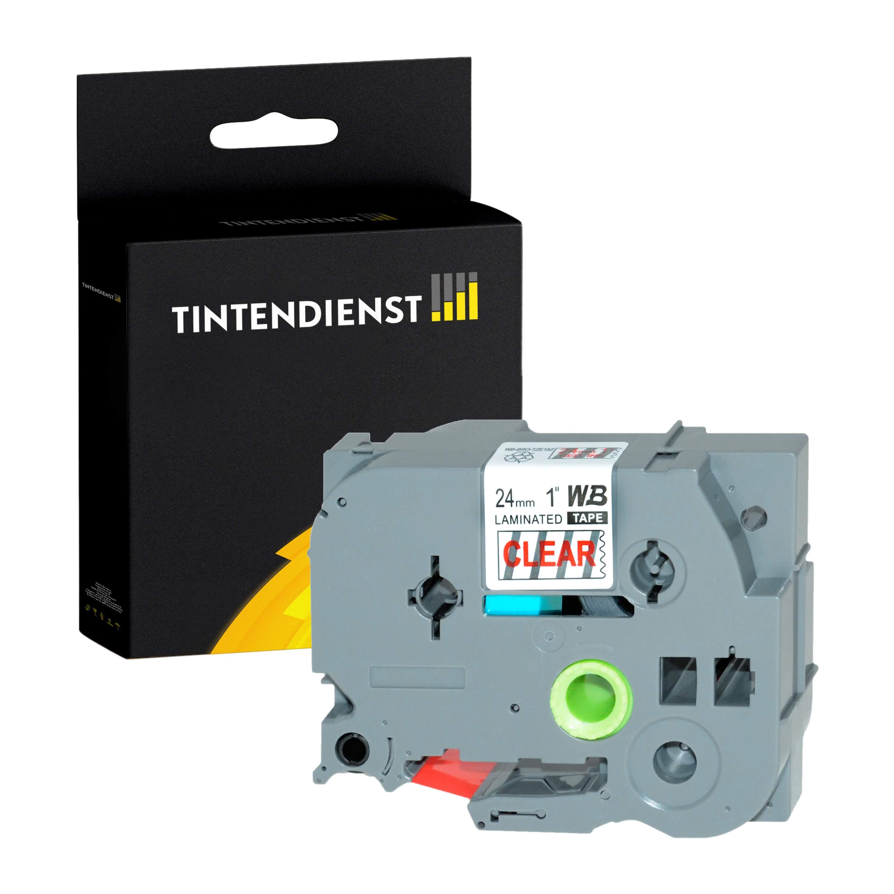 Schriftband kompatibel für Brother P-Touch 2420 PC (TZE-152) 24mm/8m Rot auf Transparent