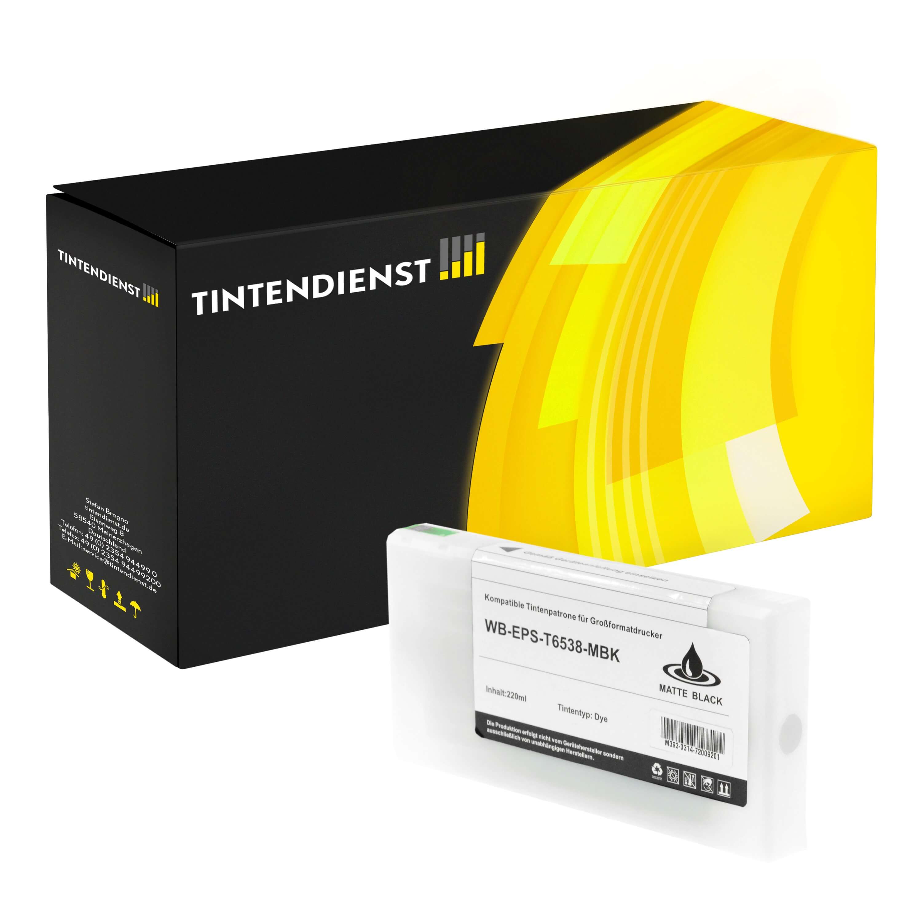 Druckerpatrone kompatibel für Epson Stylus Pro 4900 Series (C13T653800 / T6538) Matt Schwarz