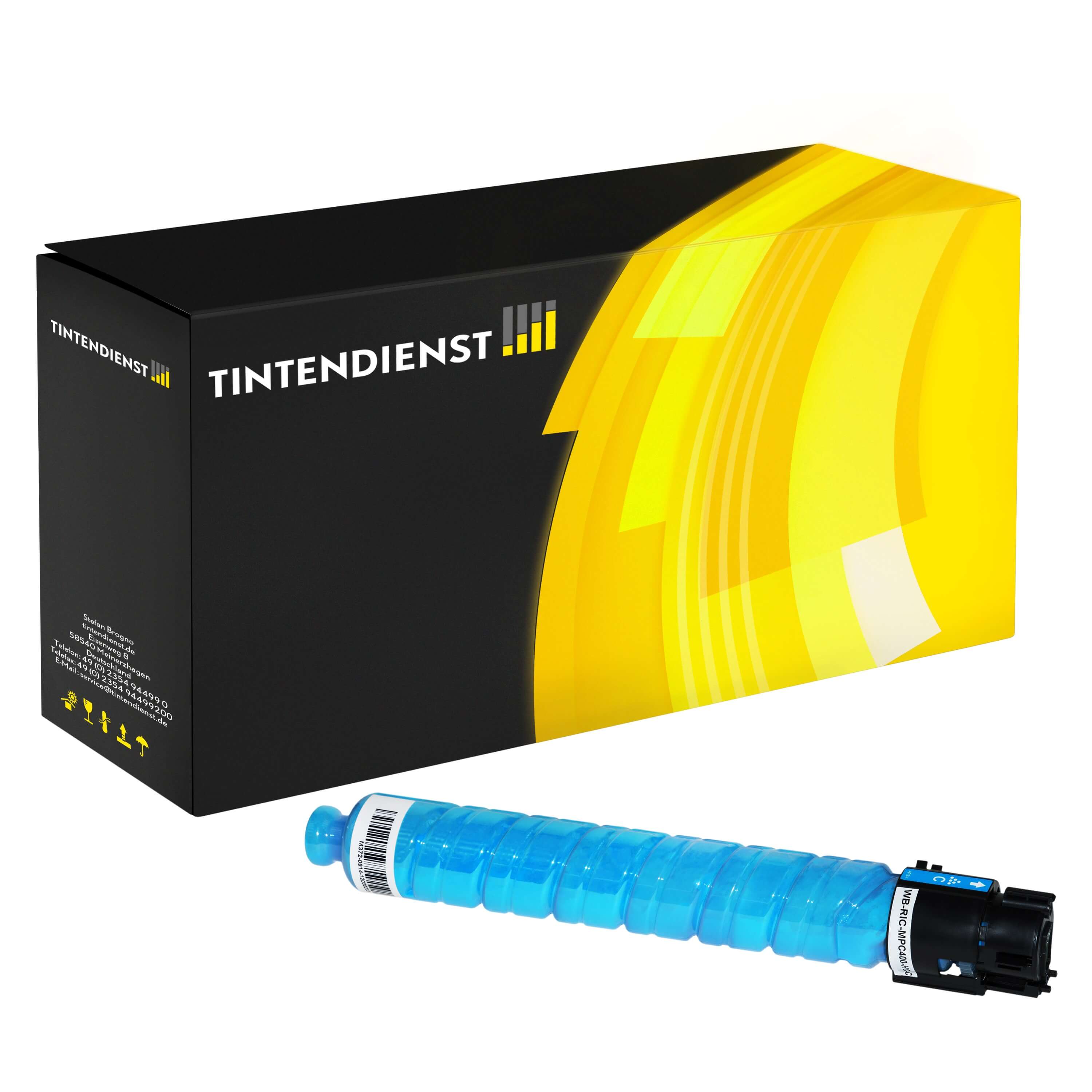 Toner kompatibel für Ricoh Aficio MP C 300 ht (842039 / MPC400C) Cyan