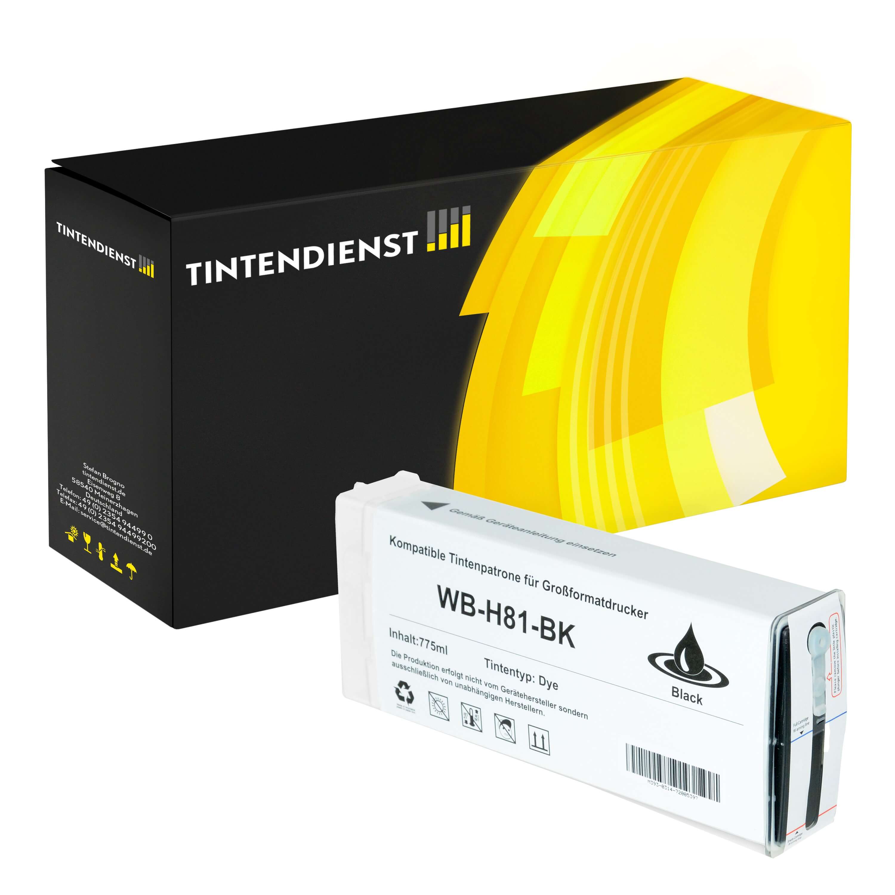 Druckerpatrone kompatibel für HP DesignJet 5500 60 Inch (C4930A / 81) Schwarz