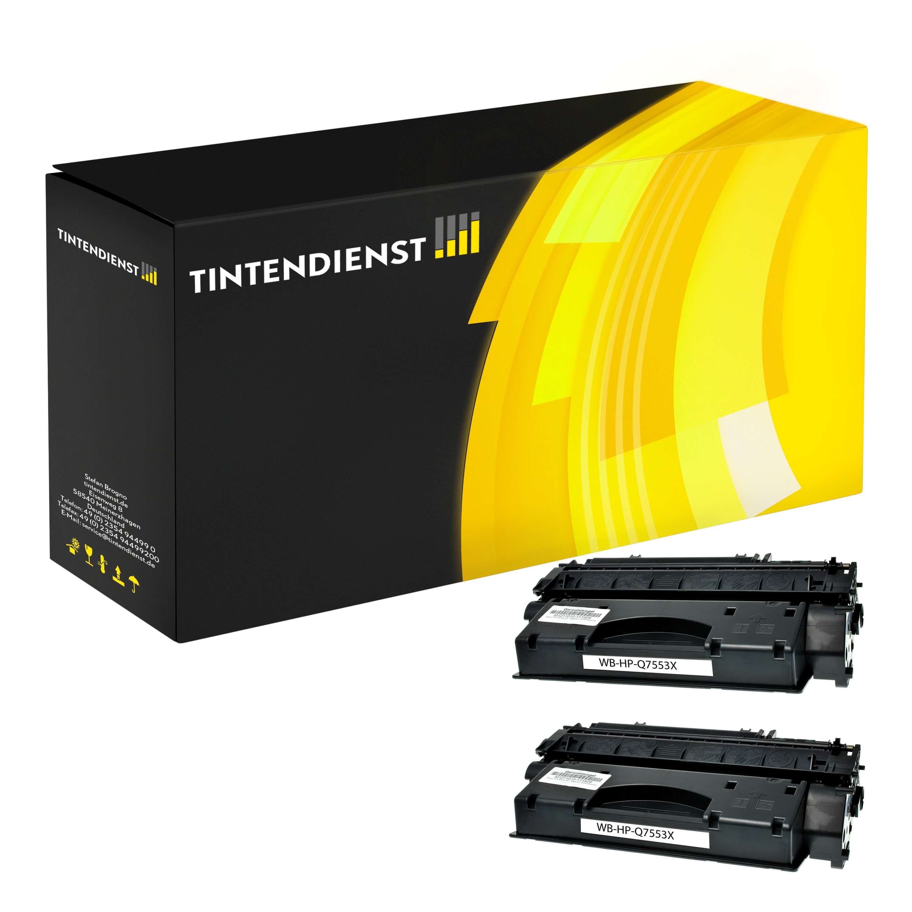 Toner kompatibel für HP LaserJet Professional P 2015 x (Q7553XD / 53XD) (2er Multipack)