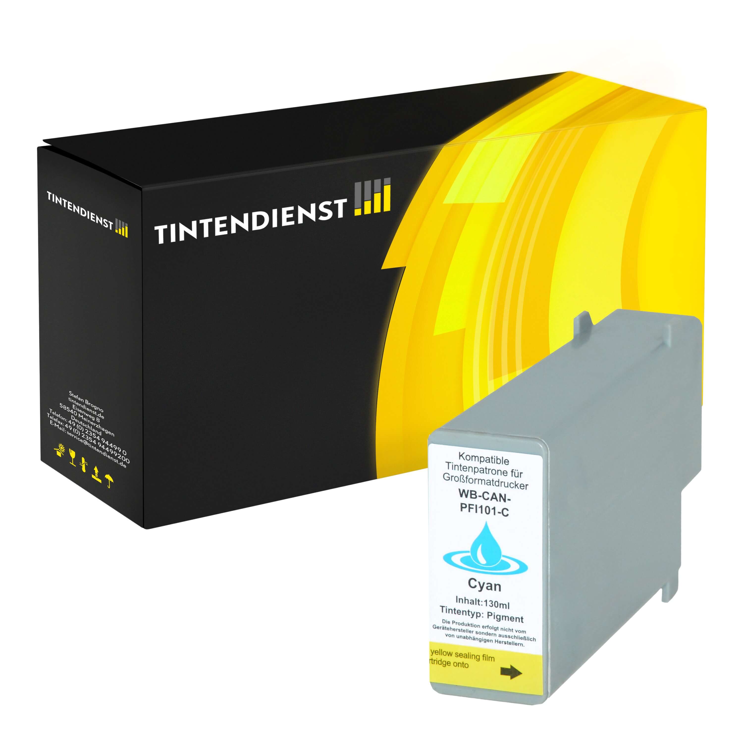 Druckerpatrone kompatibel für Canon PFI-101C / 0884B001 Cyan