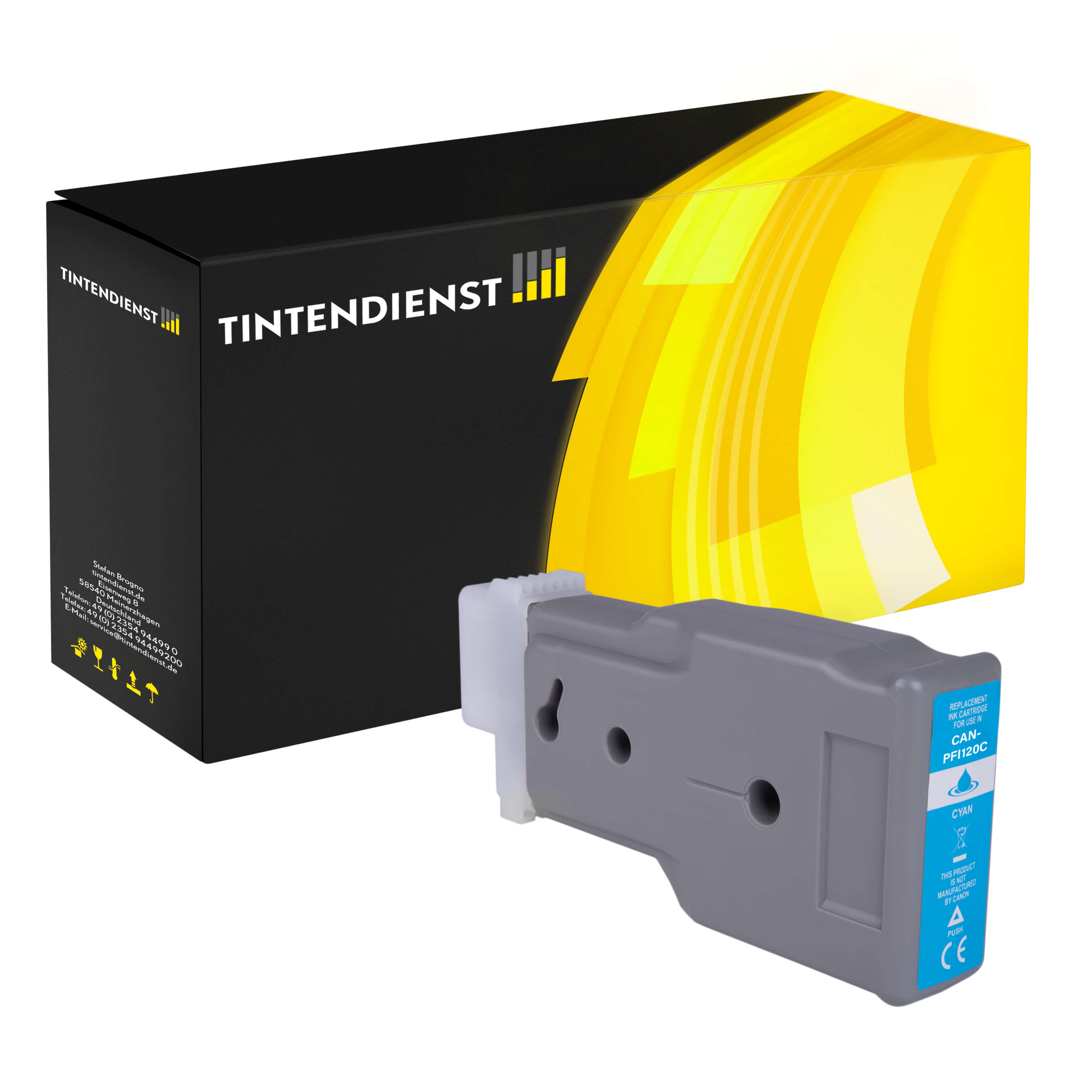 Druckerpatrone kompatibel für Canon imagePROGRAF TM-200 MFP T 24 (2886C001 / PFI-120C) Cyan