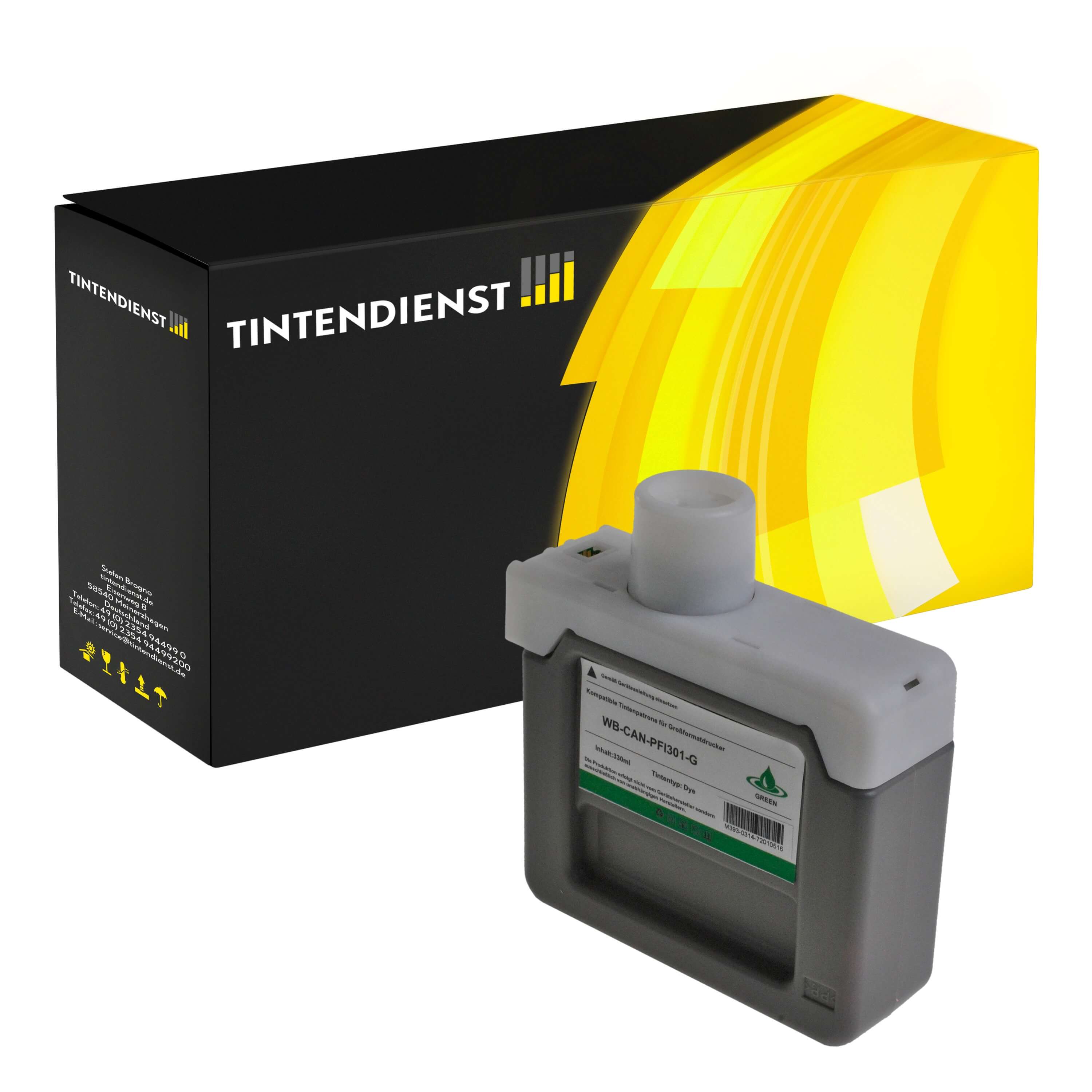 Druckerpatrone kompatibel für Canon imagePROGRAF IPF 9100 (1493B001 / PFI-301G) Grün