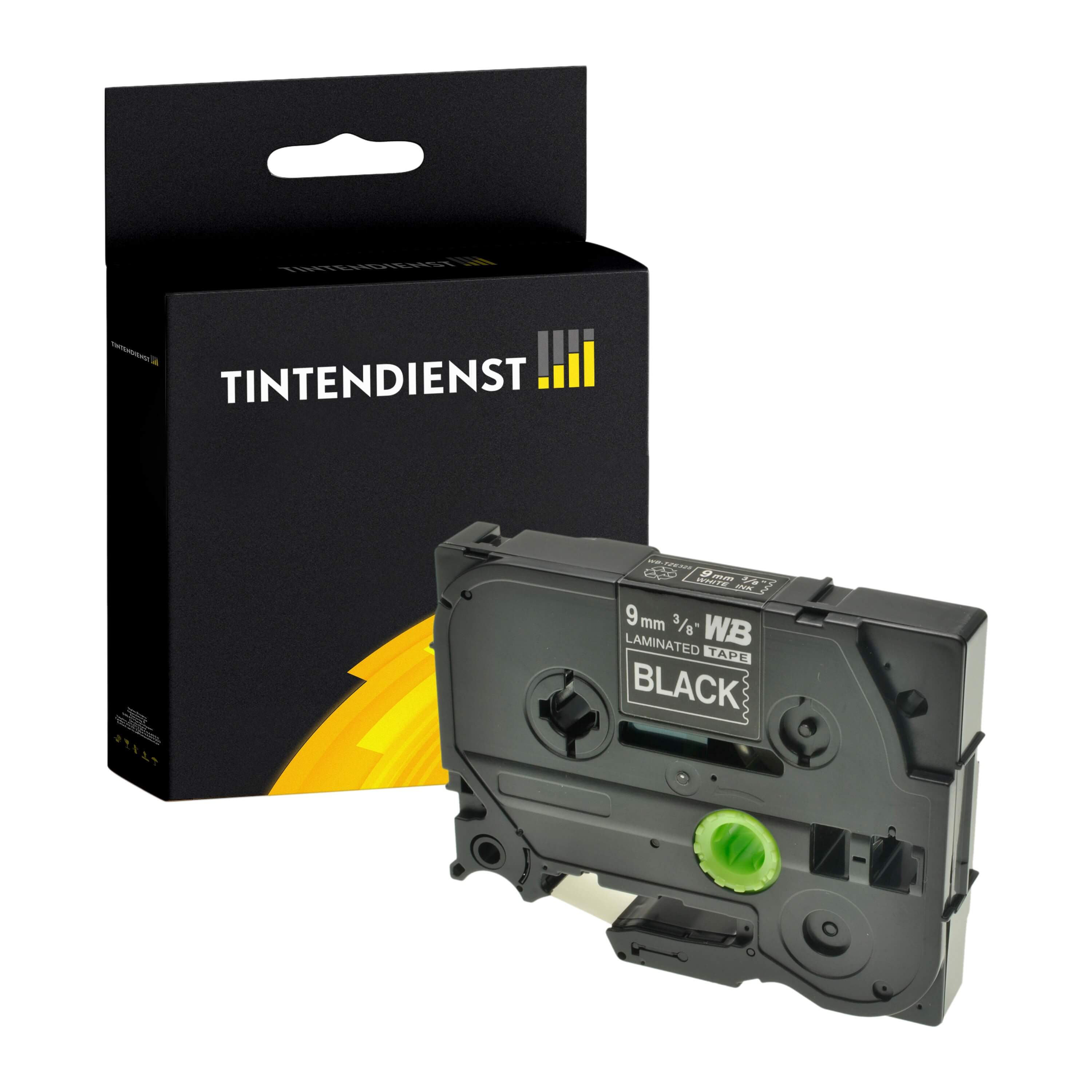 Schriftband kompatibel für Brother P-Touch D 460 Series (TZE-325) 9mm/8m Weiss auf Schwarz