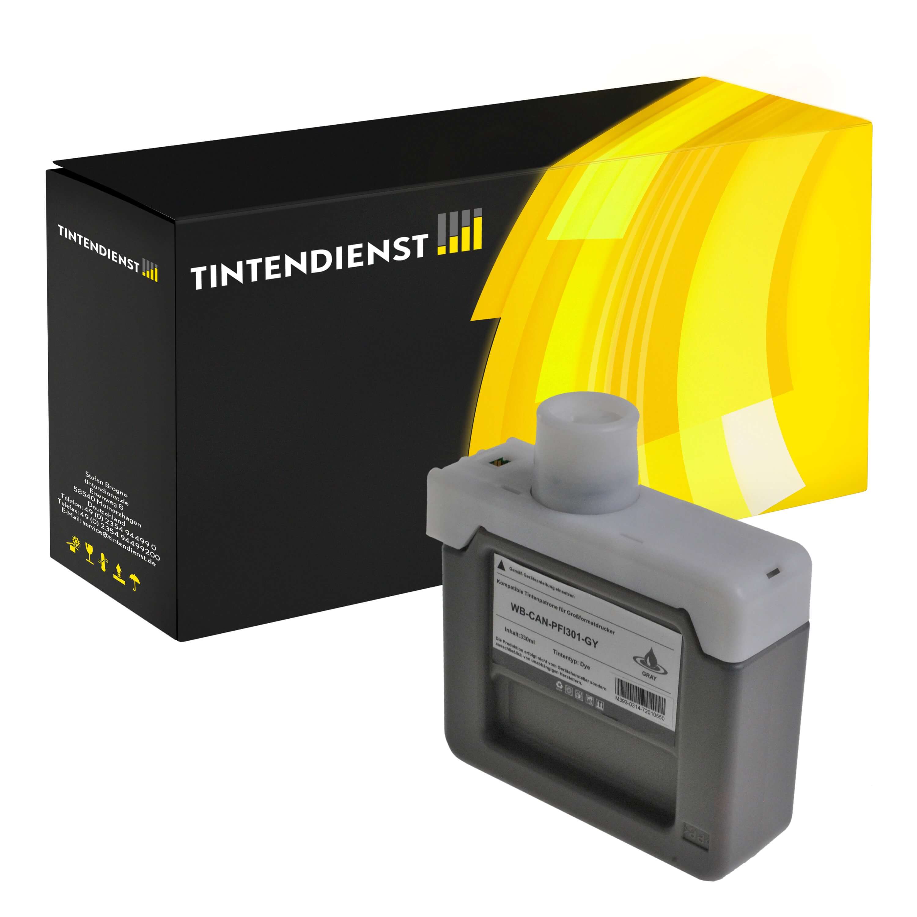 Druckerpatrone kompatibel für Canon imagePROGRAF IPF 8000 S (1495B001 / PFI-301GY) Grau