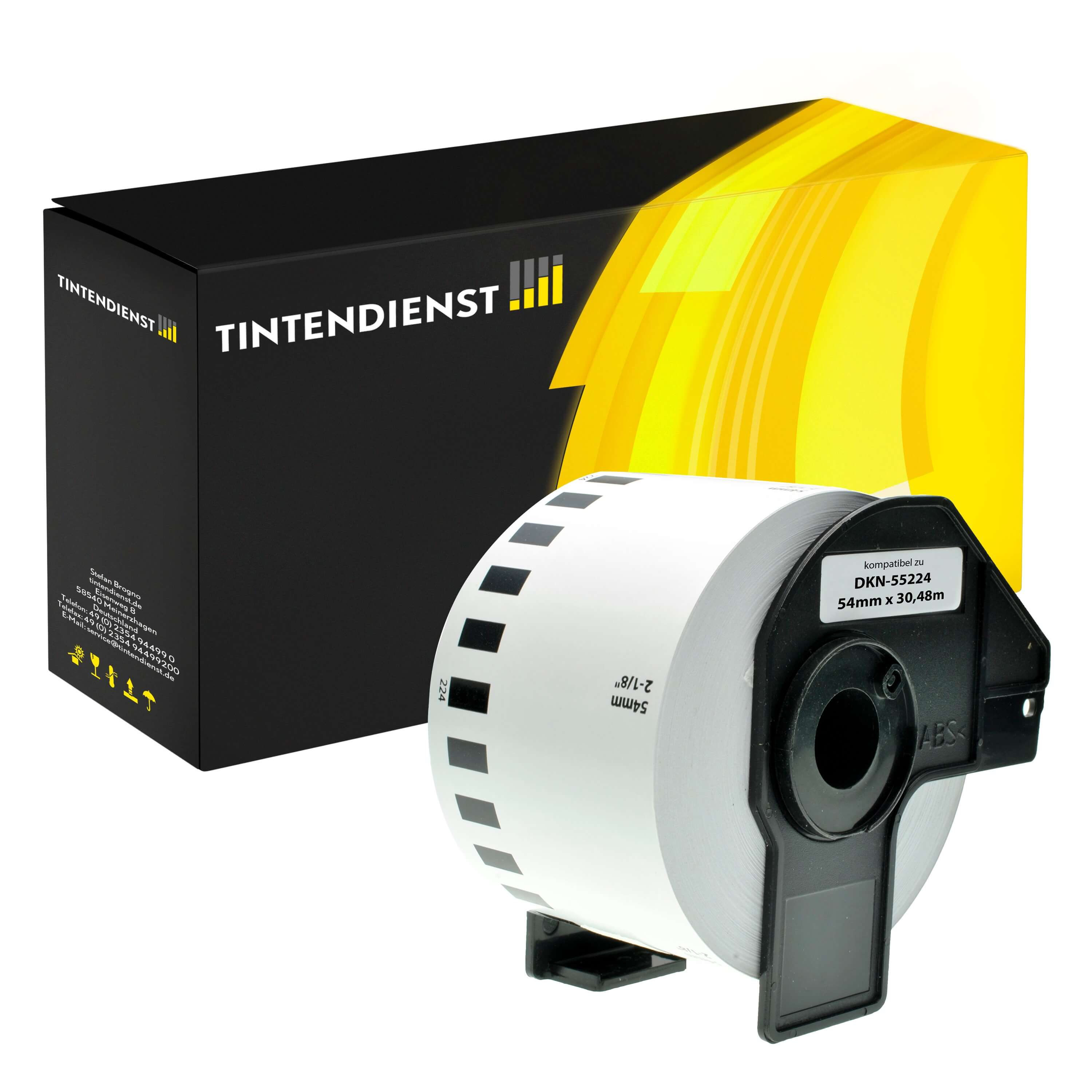 Endlosetikett kompatibel für Brother P-Touch QL 1100 NWBC (DK-N55224) Weiss 30.48m/54mm (1 Stück)