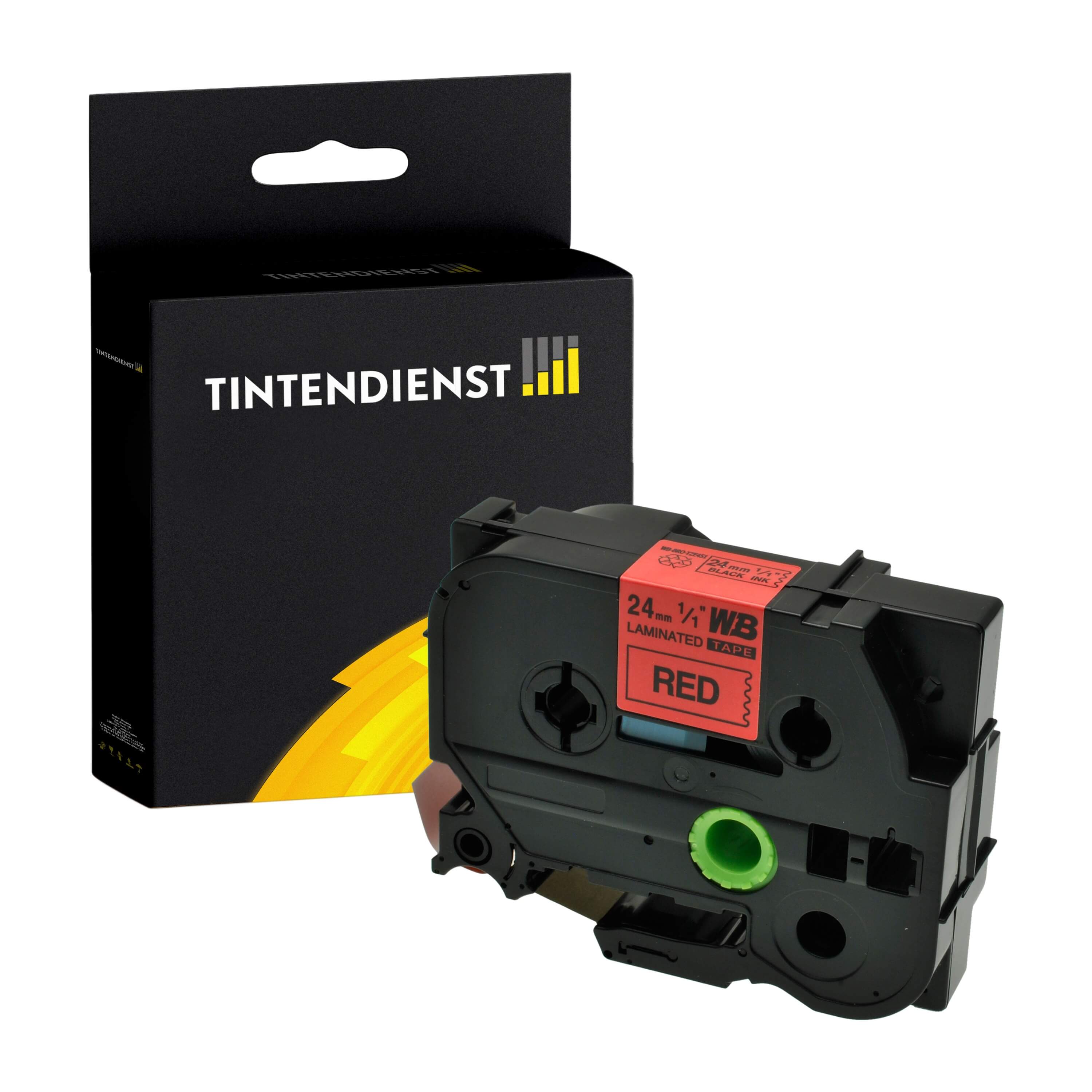 Schriftband kompatibel für Brother P-Touch 2420 PC (TZE-451) 24mm/8m Schwarz auf Rot