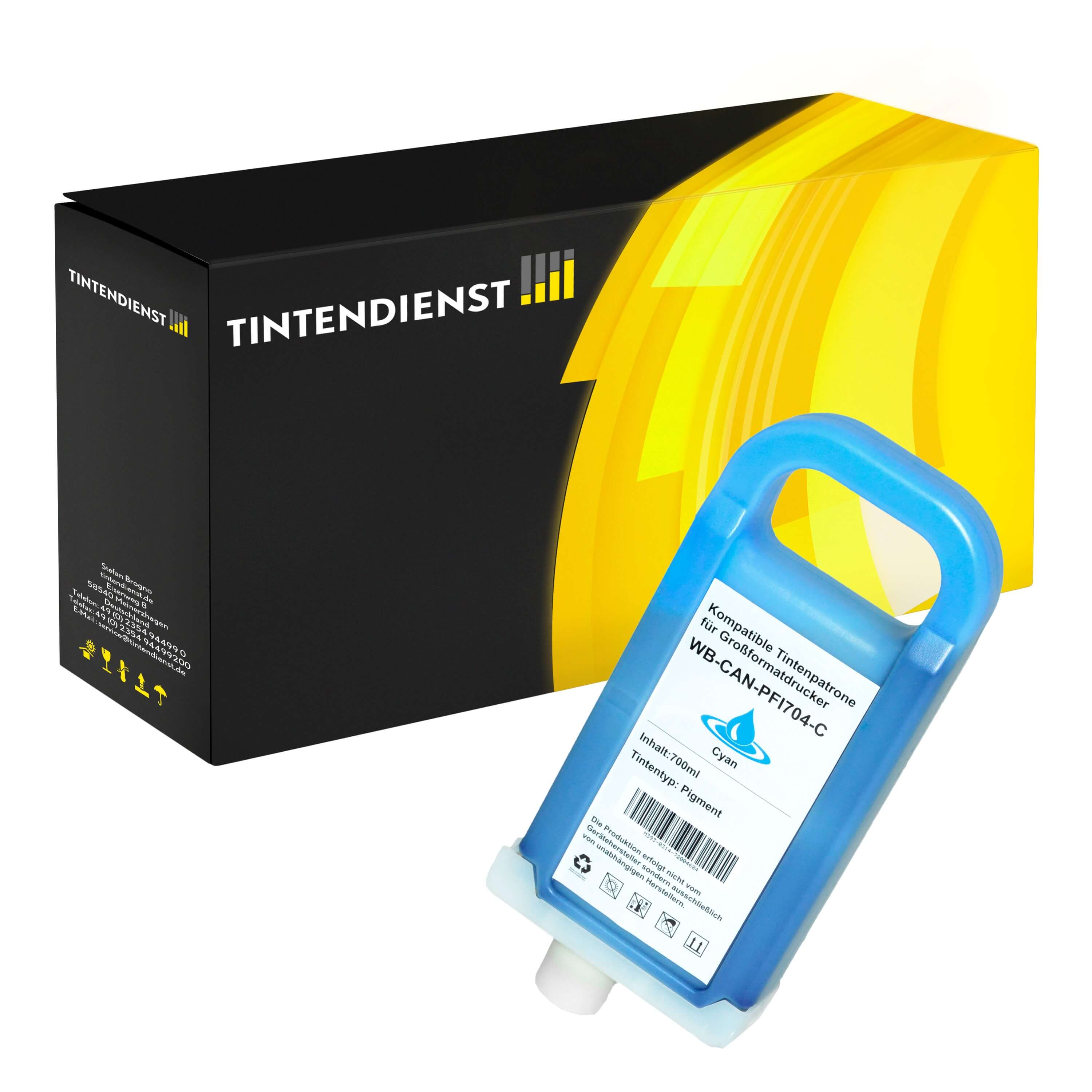 Druckerpatrone kompatibel für Canon PFI-704C / 3862B005 Cyan