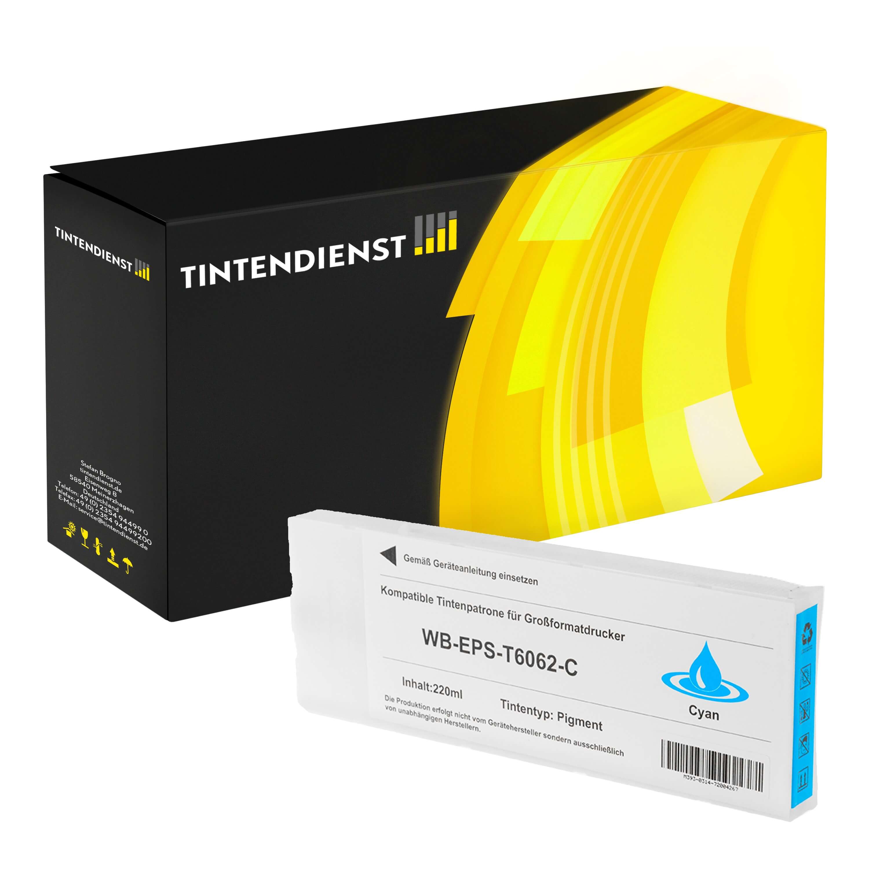 Druckerpatrone kompatibel für Epson Stylus Pro 4800 (C13T606200 / T6062) Cyan