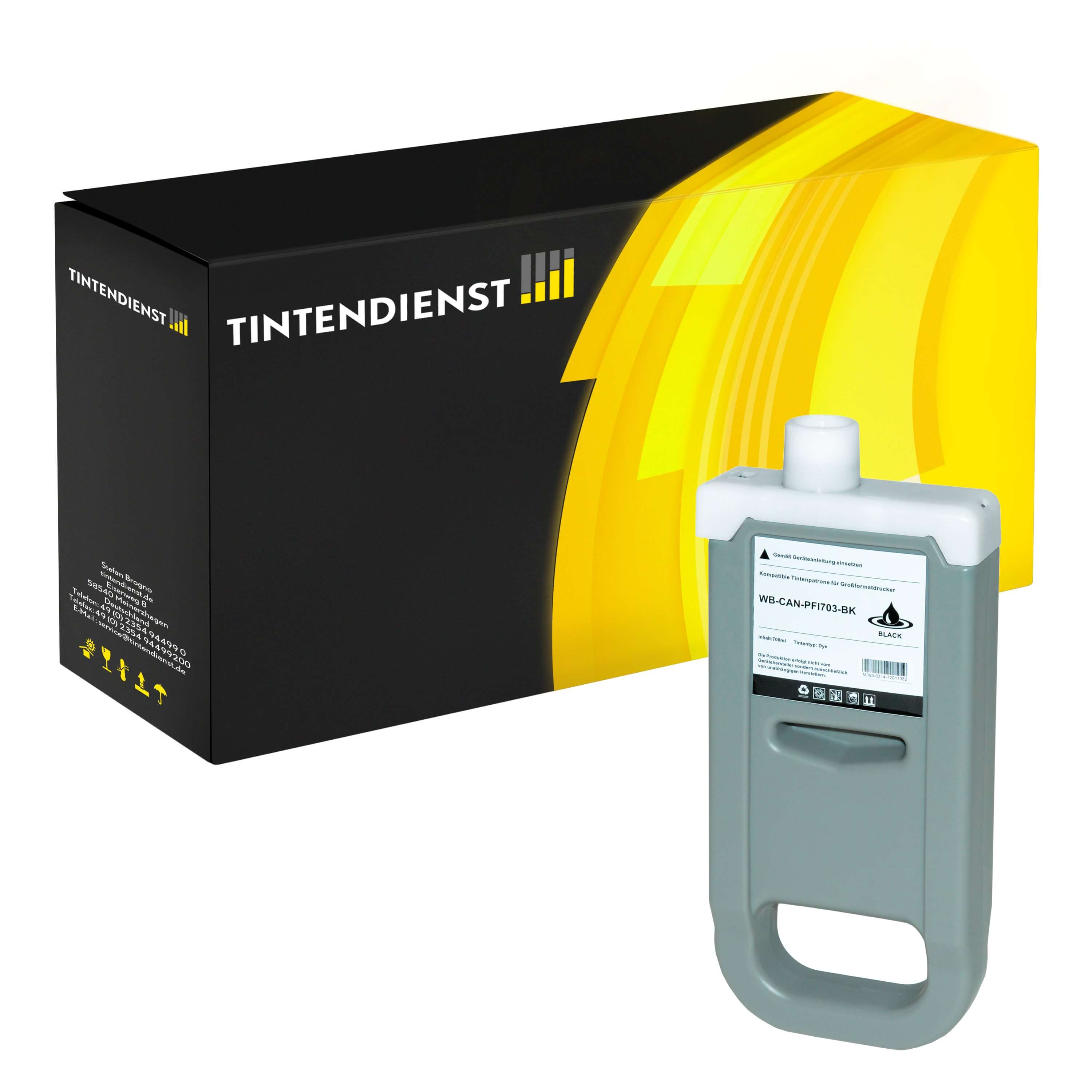 Druckerpatrone kompatibel für Canon imagePROGRAF IPF 820 Series (2963B001 / PFI-703BK) Schwarz