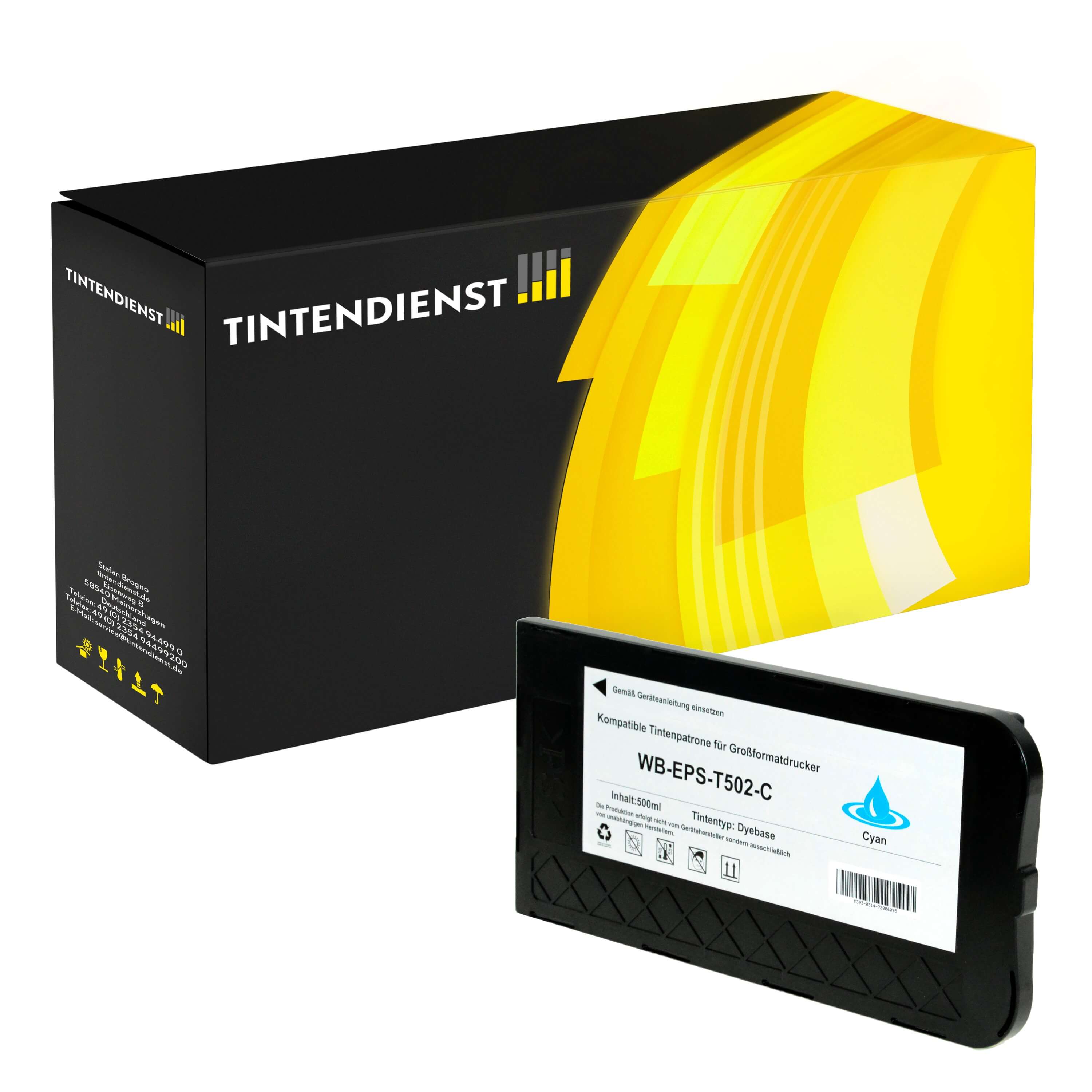 Druckerpatrone kompatibel für Epson Color Proofer 10000 (C13T502011 / T502) Cyan