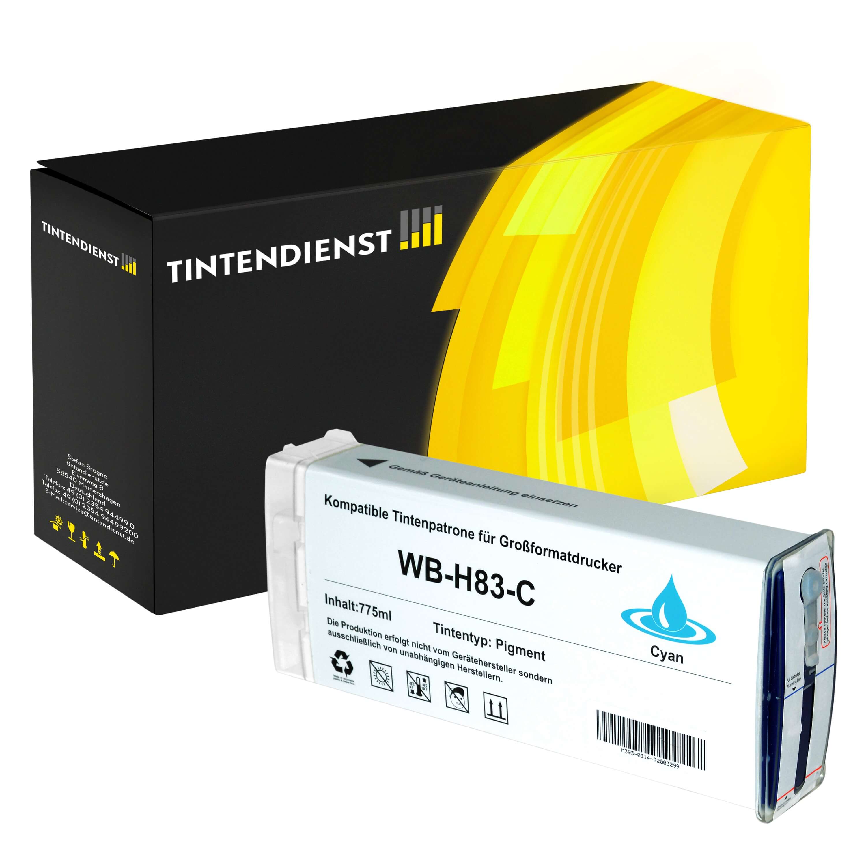 Druckerpatrone kompatibel für HP DesignJet 5500 PS UV (C4941A / 83) Cyan