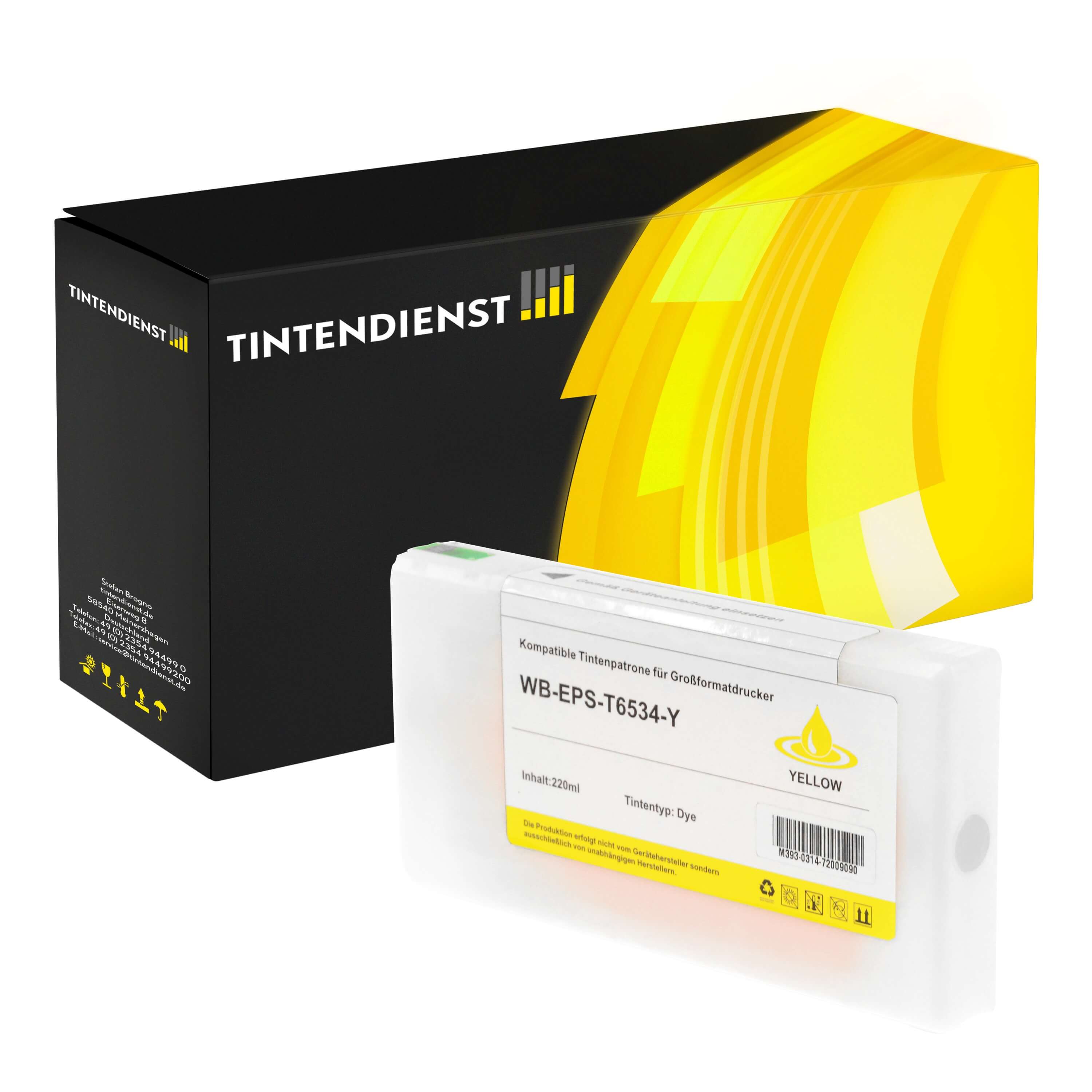 Druckerpatrone kompatibel für Epson Stylus Pro 4900 SpectroProofer (C13T653400 / T6534) Gelb