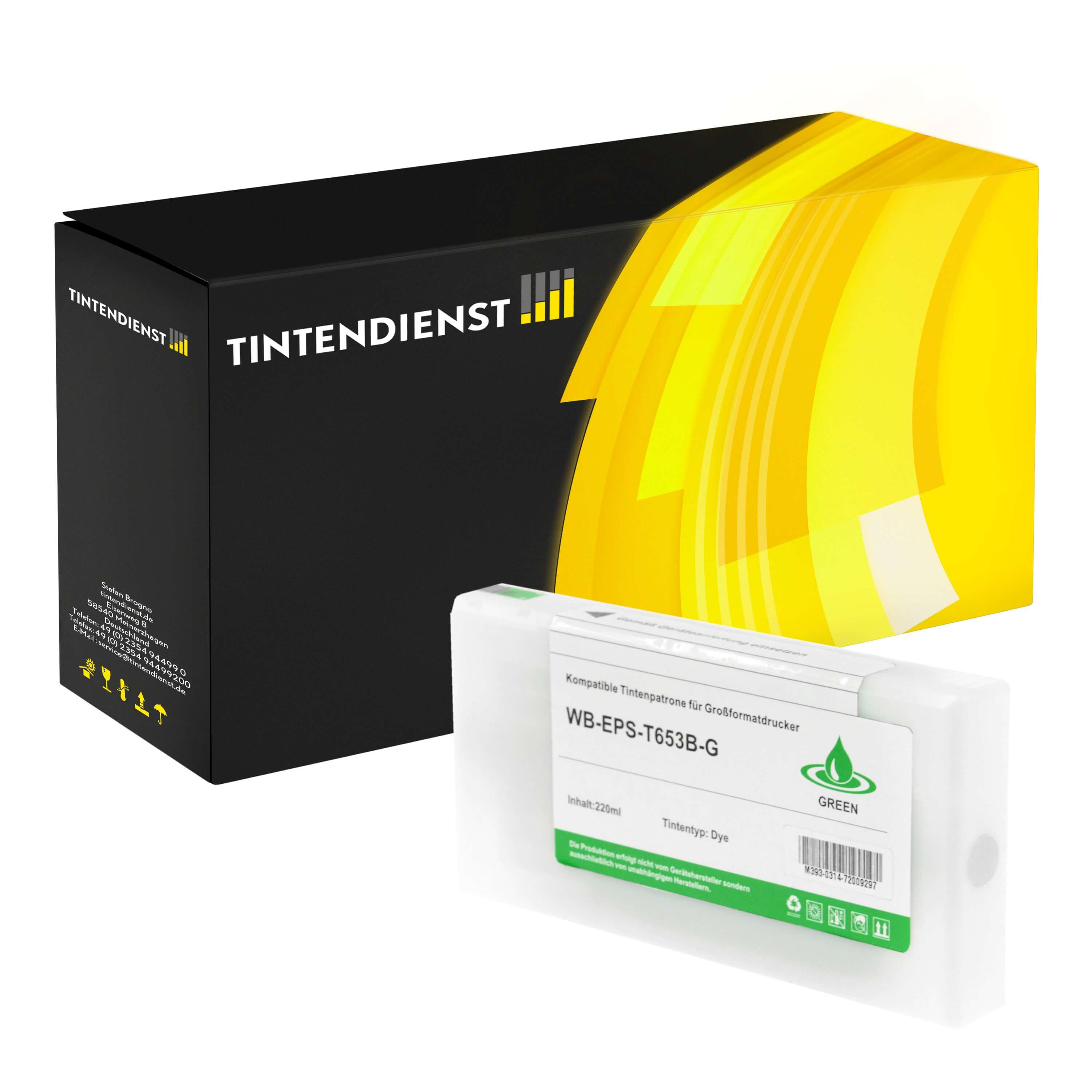 Druckerpatrone kompatibel für Epson Stylus Pro 4900 SpectroProofer (C13T653B00 / T653B) Grün