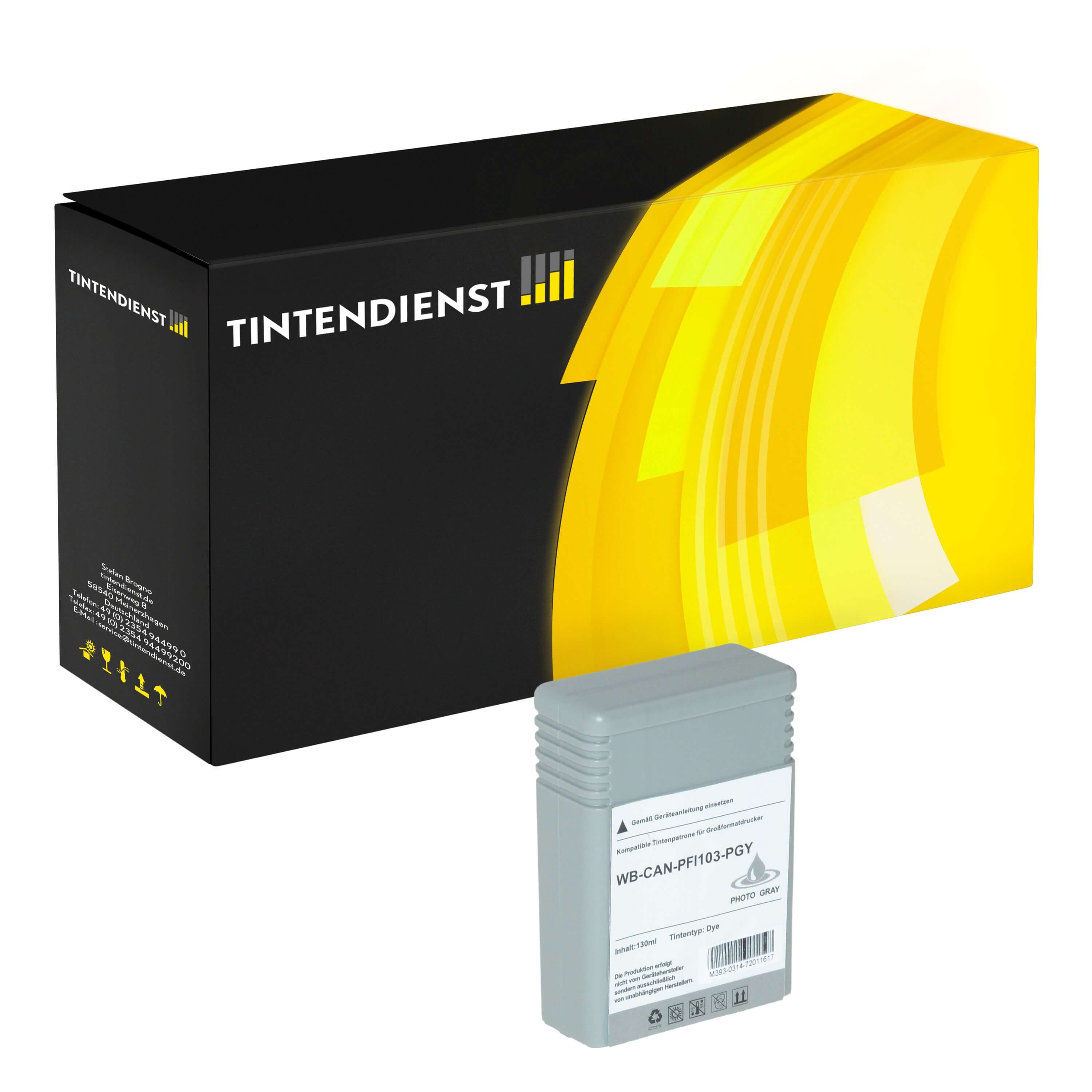 Druckerpatrone kompatibel für Canon imagePROGRAF IPF 6100 (2214B001 / PFI-103PGY) Light Grau