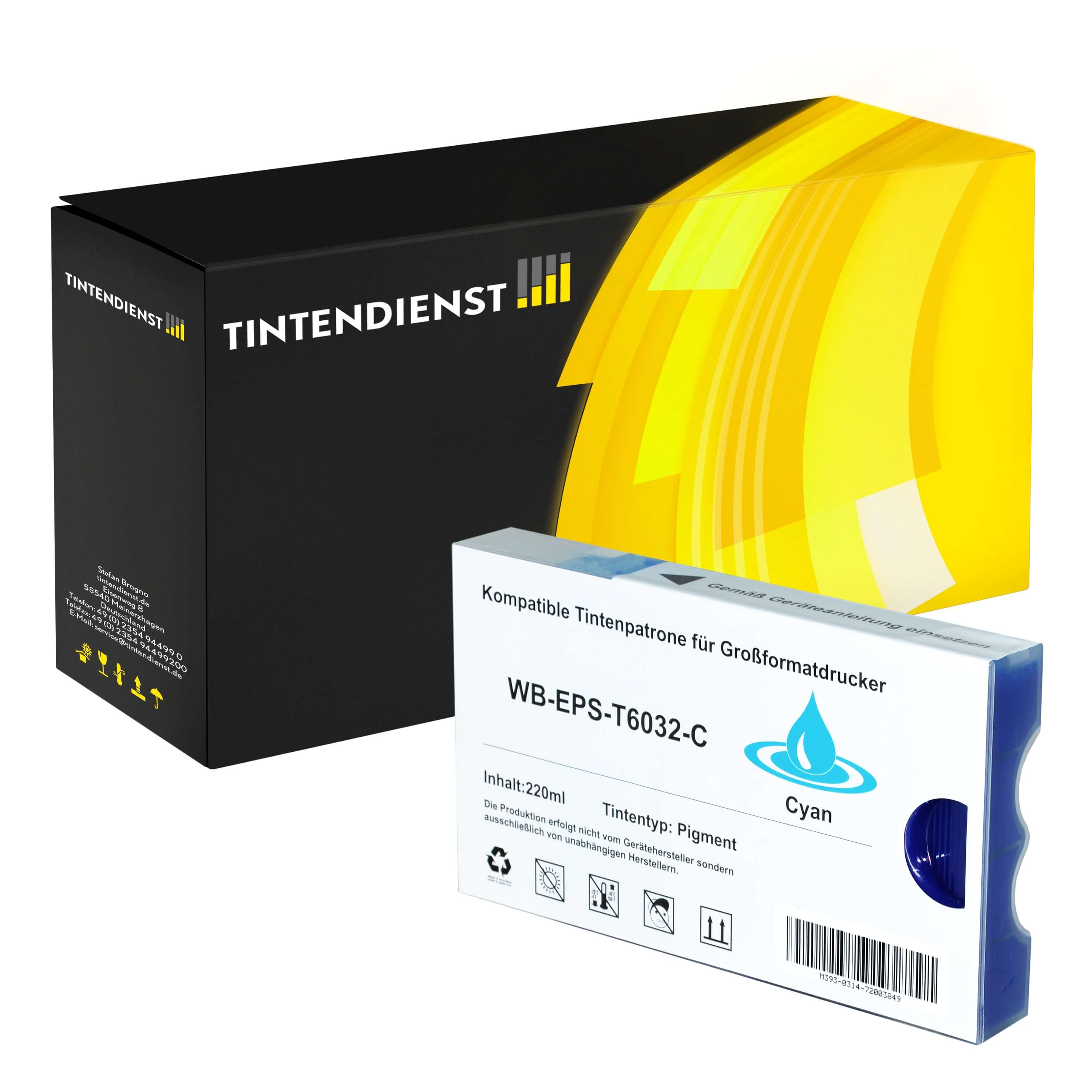 Druckerpatrone kompatibel für Epson Stylus Pro 7880 (C13T603200 / T6032) Cyan